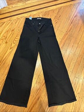 Wide Leg Women's Jeans in Black